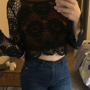 Kendal and Kylie crochet crop top